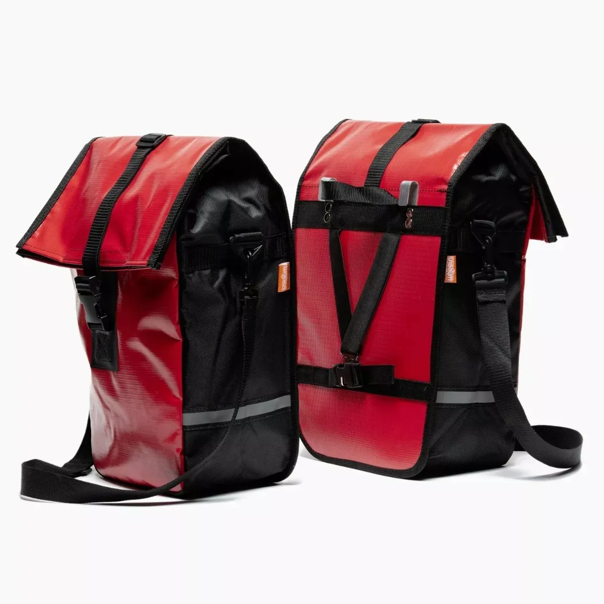 GENERICO - Alforja Doble Impermeable Bicicleta 74 Litros Rojo