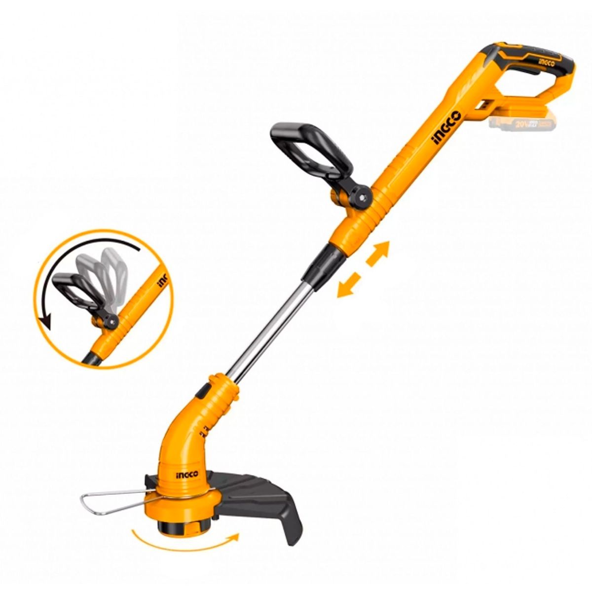 INGCO - Orilladora Pasto Extensible Inalambrica Sin batería Sin cargador 20v