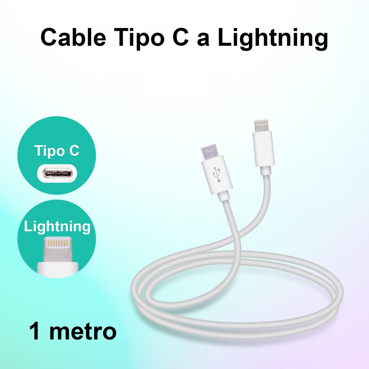 QIHANG - Cable Usb Tipo C Usb-C a Lightning Para IPhone