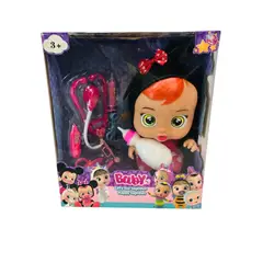 GENERICO - Kit Muñeca Bebe Gorro Lunar Con Biberon Incluye Kit Doctora