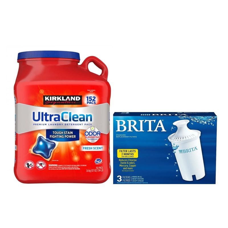 KIRKLAND - Capsulas Detergente Kirkland Pods 152un + Brita Filtros 3un