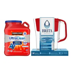 KIRKLAND - Capsulas Detergente Pods 152un + Brita Jarro Geyser