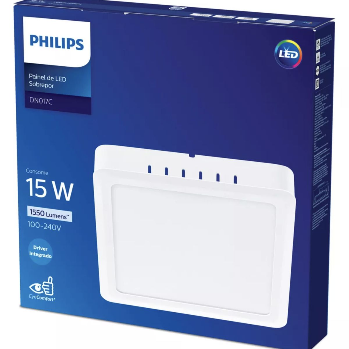 PHILIPS - set 2 Plafón Panel LED Sobrepuesto Cuadrado Philips 15w Luz Neutra