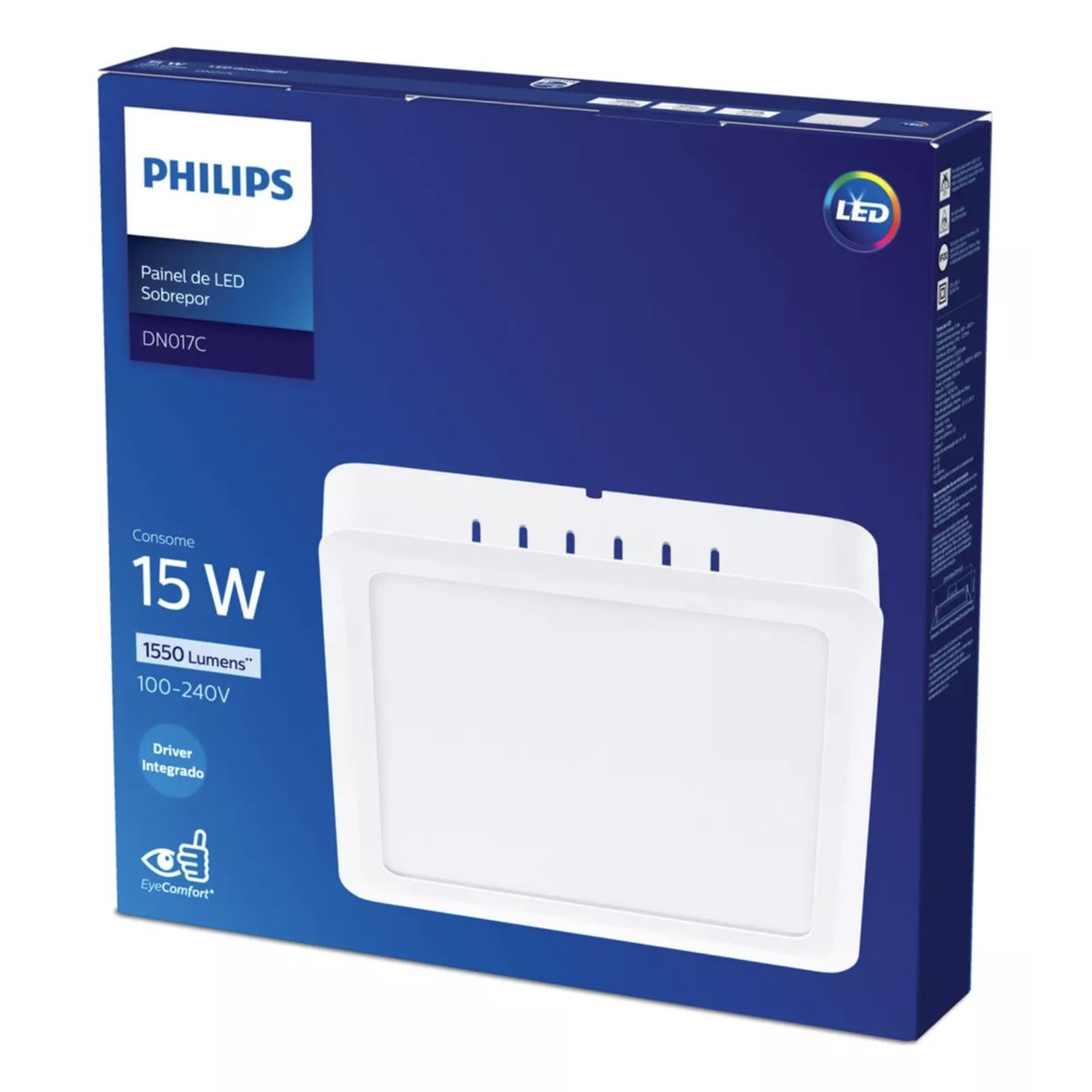 PHILIPS - set 2 Plafón Panel LED Sobrepuesto Cuadrado Philips 15w Luz Neutra