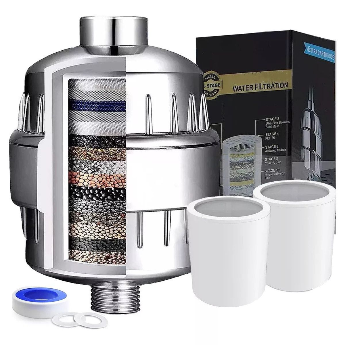 KUANGYE - Filtro De Ducha Universal Filtro Purificador De Agua