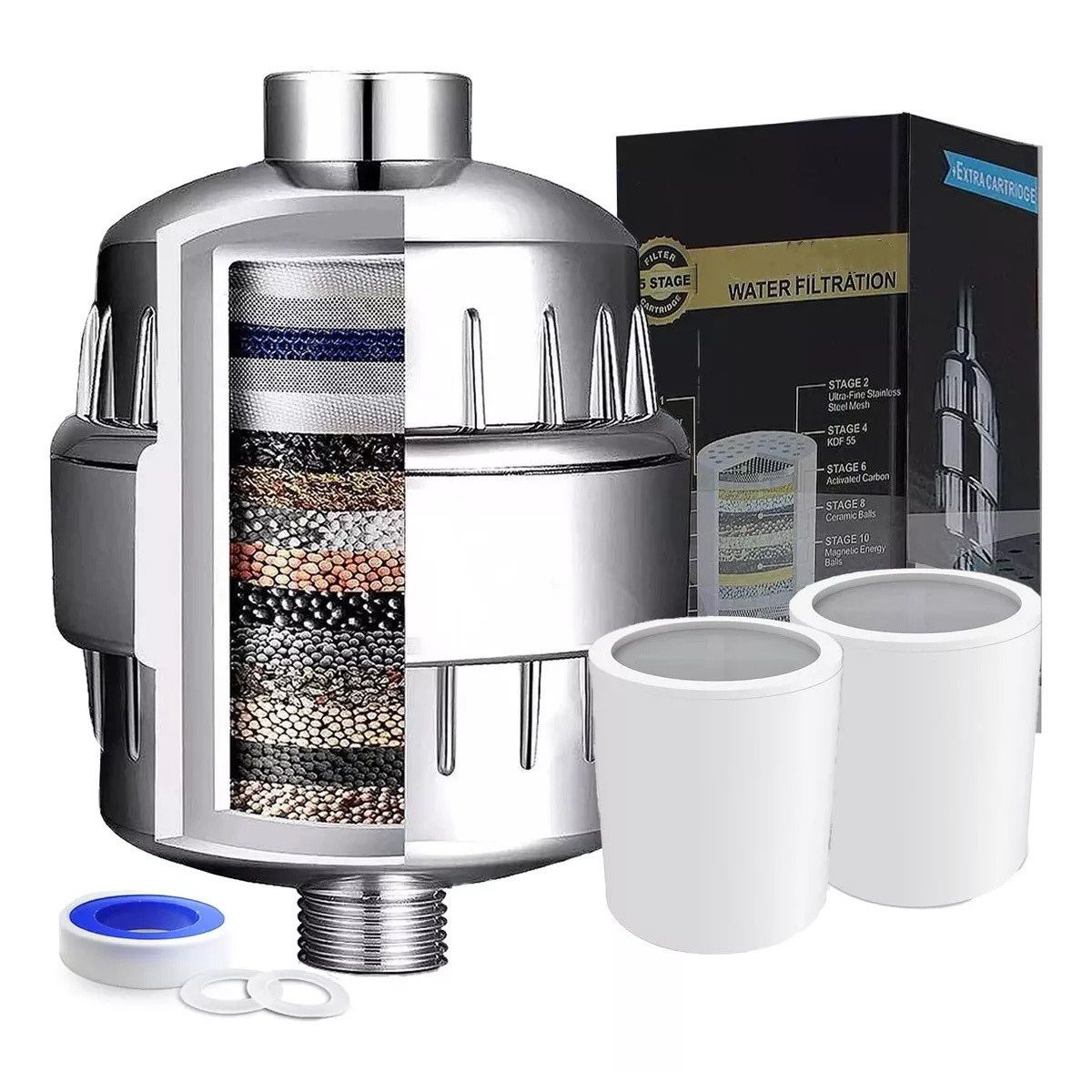 KUANGYE - Filtro De Ducha Universal Filtro Purificador De Agua