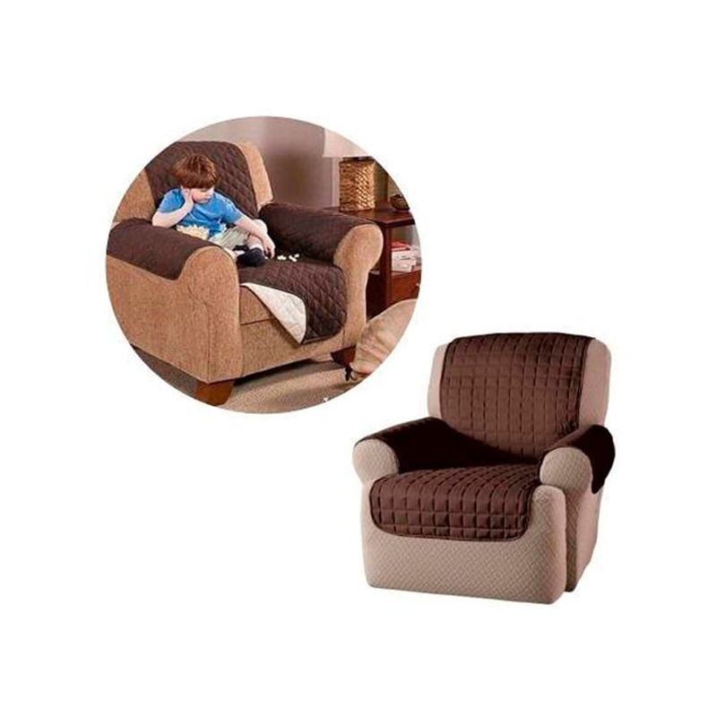 DEWINNER - Pack 2 fundas cubre sillon sofa 1 cuerpo café
