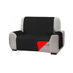 DEWINNER - Funda Cubre sillon sofa reversible negro 2 cuerpos