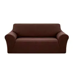 DEWINNER - Funda Cubre sillon sofa elasticado cafe 3 cuerpos