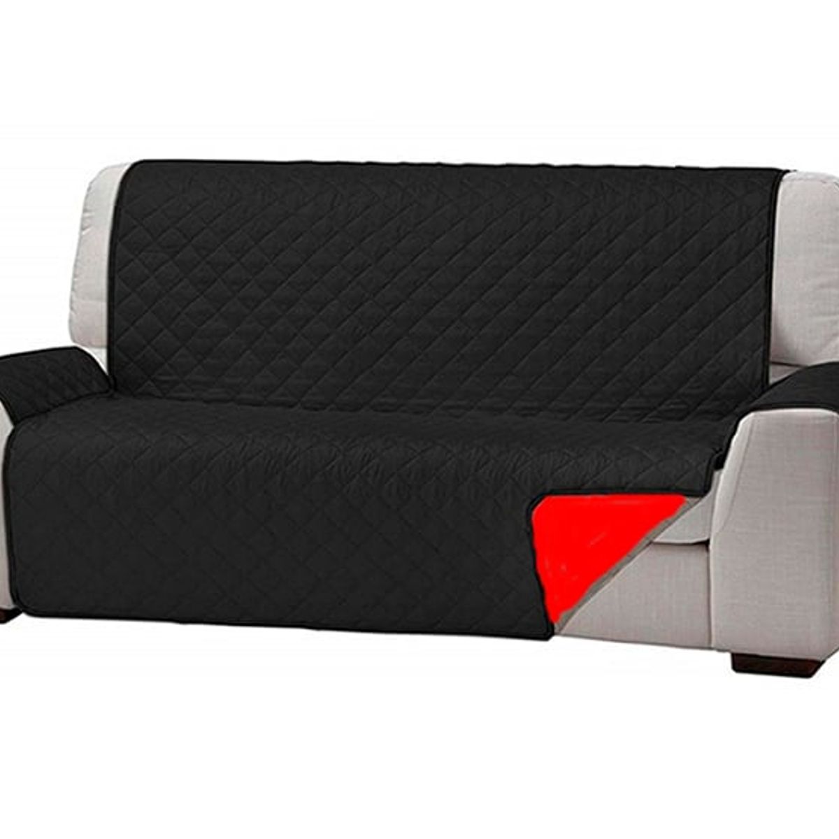 DEWINNER - Funda Cubre sillon sofa reversible negro 3 cuerpos