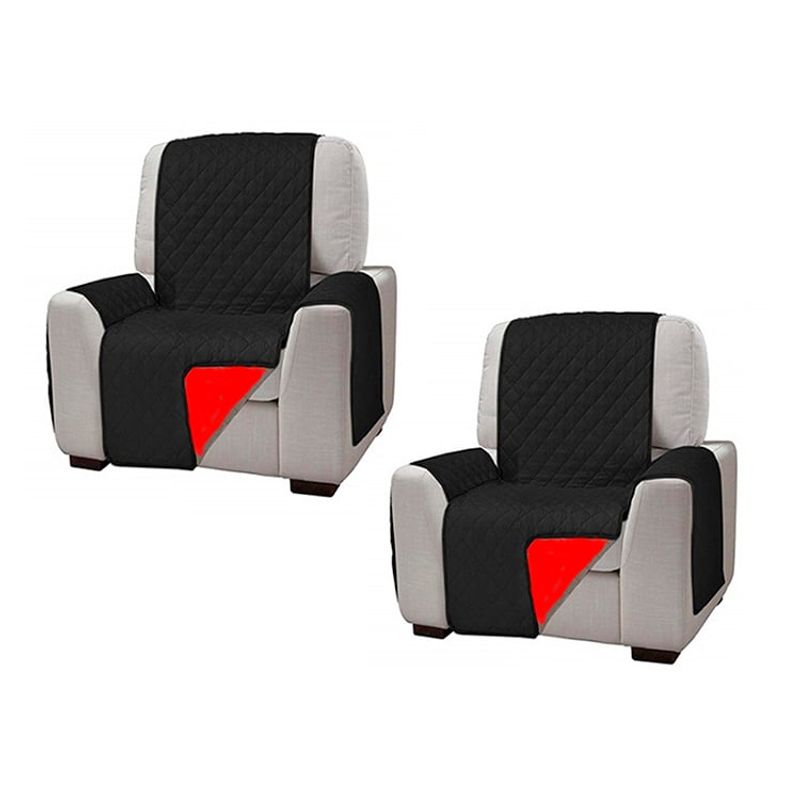 DEWINNER - Pack 2 fundas cubre sillon sofa 1 cuerpo negro