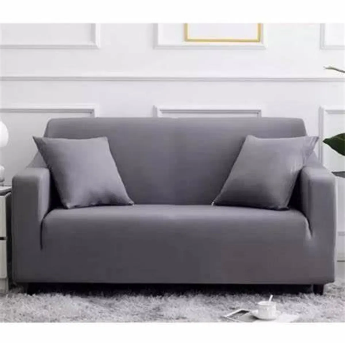 DEWINNER - Funda Cubre sillon sofa elasticado gris futon