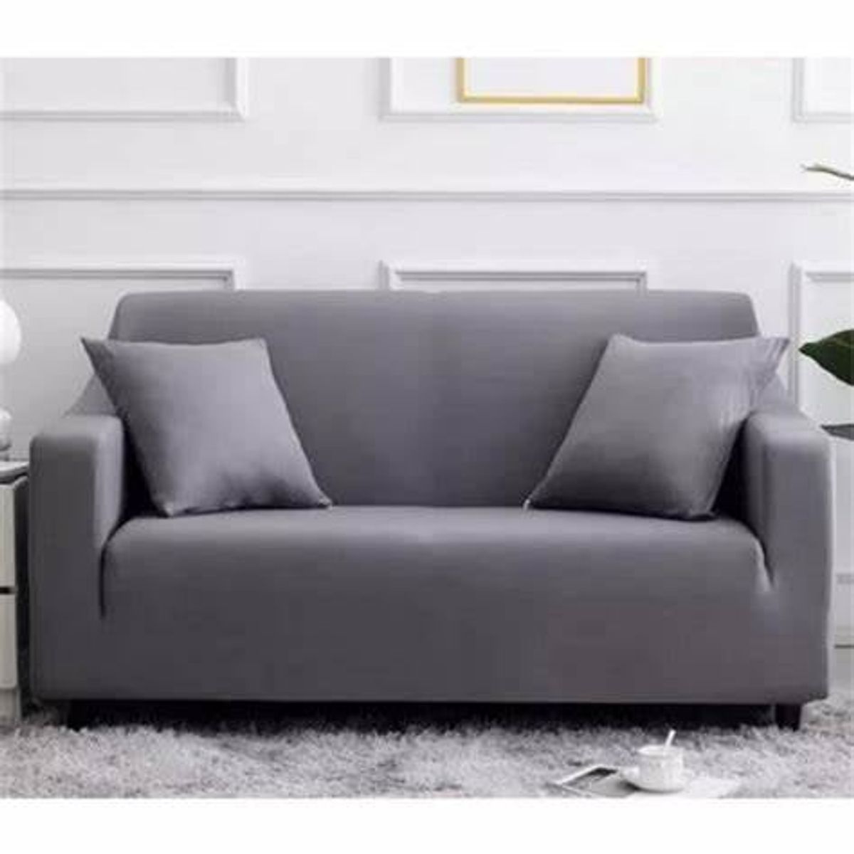 DEWINNER - Funda Cubre sillon sofa elasticado gris futon