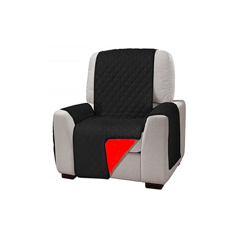 DEWINNER - Funda Cubre sillon sofa reversible negro 1 cuerpo
