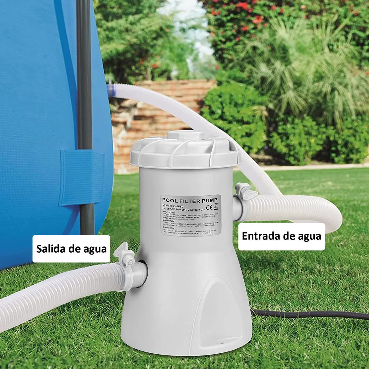 ELEMENT DESIGN - Bomba de agua para piscina con filtro 3028 l/h