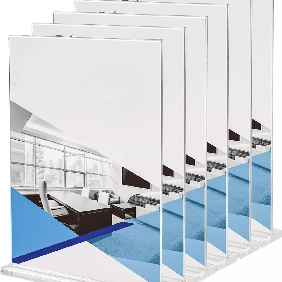 KUANGYE - 10pzs Porta Menu De Acrilicodoble Vistamedia Carta Soporte