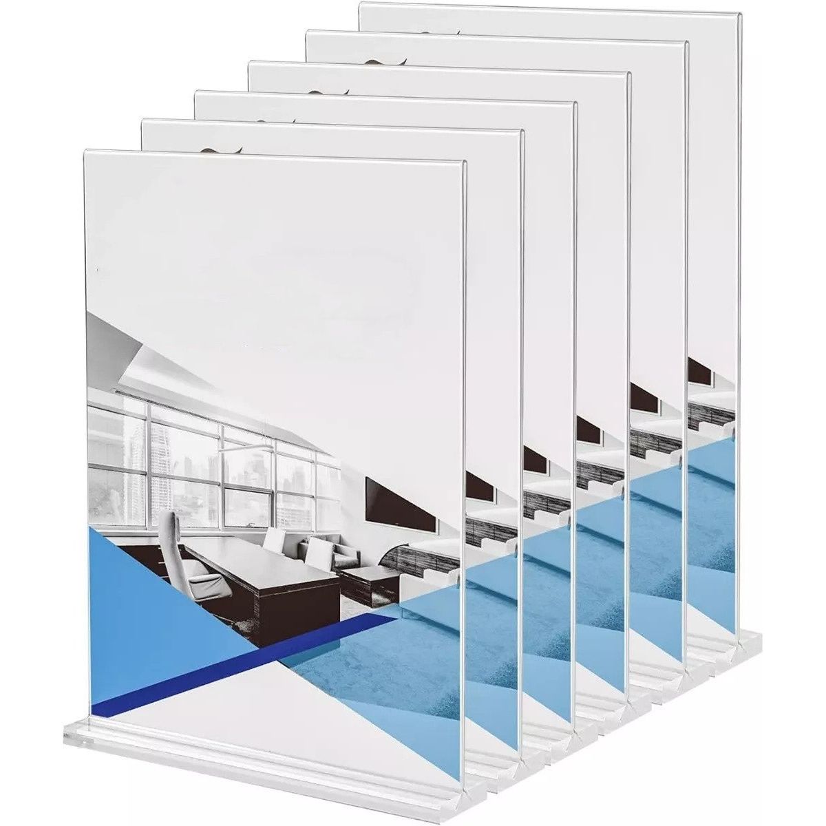 KUANGYE - 10pzs Porta Menu De Acrilicodoble Vistamedia Carta Soporte