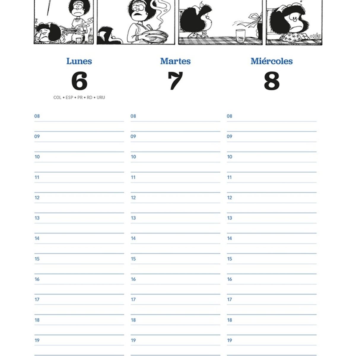 TOP10BOOKS - AGENDA MAFALDA 2025 ANILLADA COLUMNA ROJA / GRANICA / QUINO