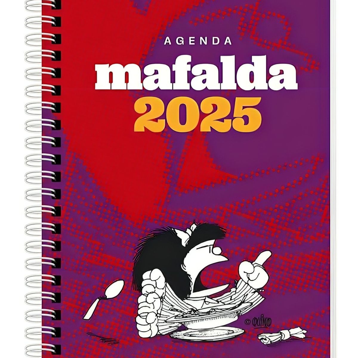TOP10BOOKS - AGENDA  MAFALDA 2025 ANILLADA FEMINISTA VIOLETA-ROJO / GRANICA / QUINO