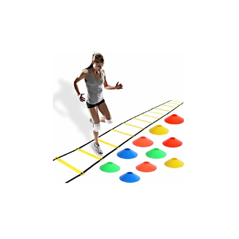GENERICO - Set 10 Conos Lenteja + Escalera Coordinación Colores