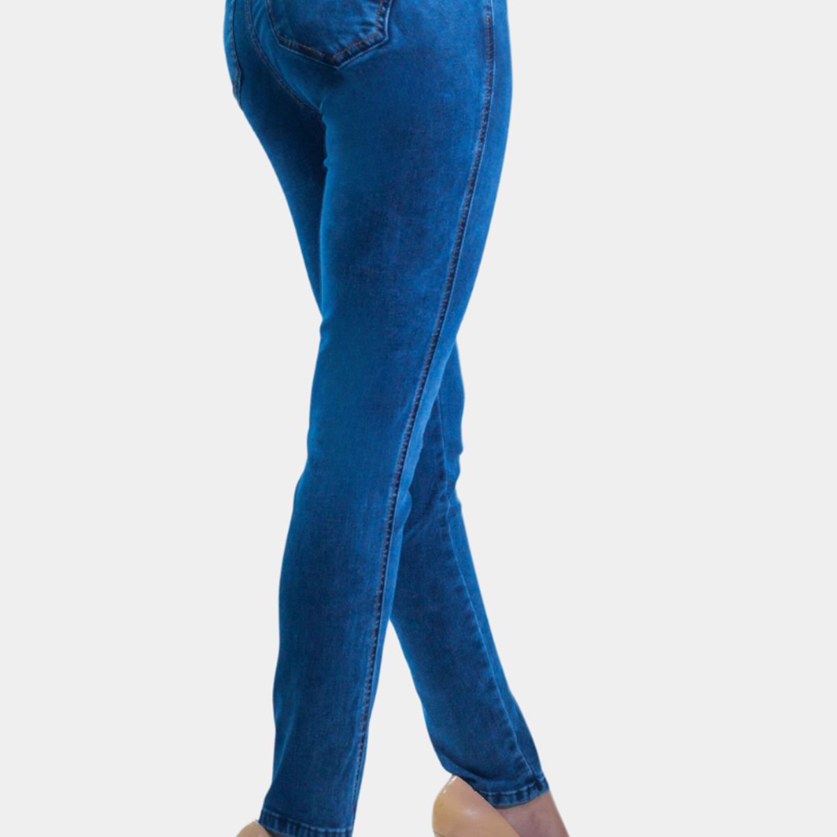 TENTATION - Jeans Pitillo Con Faja Elasticada Azul Tentation