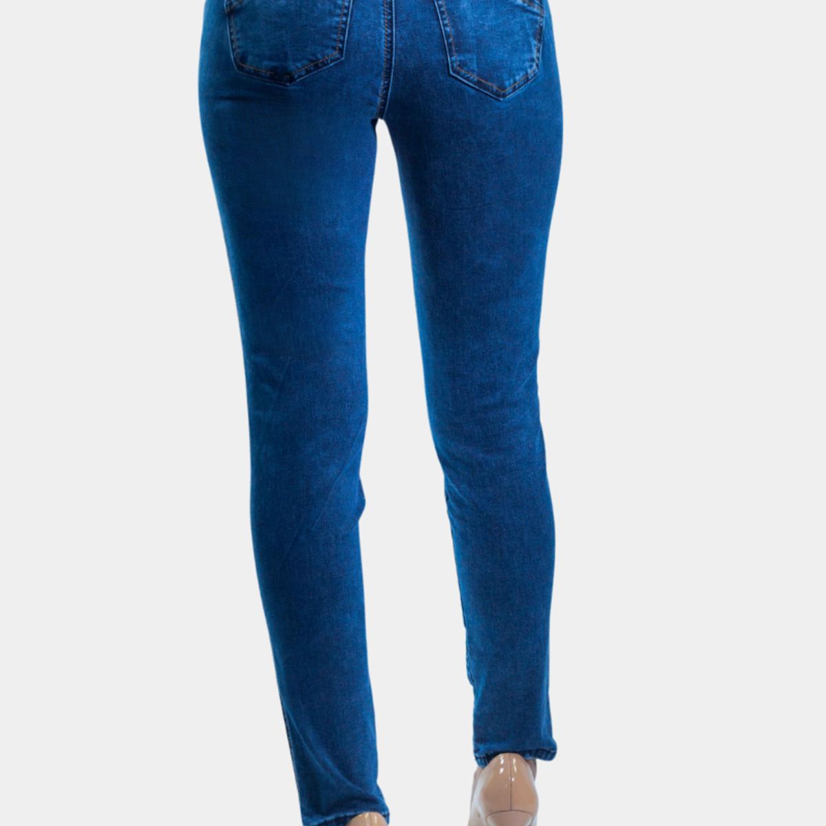 TENTATION - Jeans Pitillo Con Faja Elasticada Azul Tentation