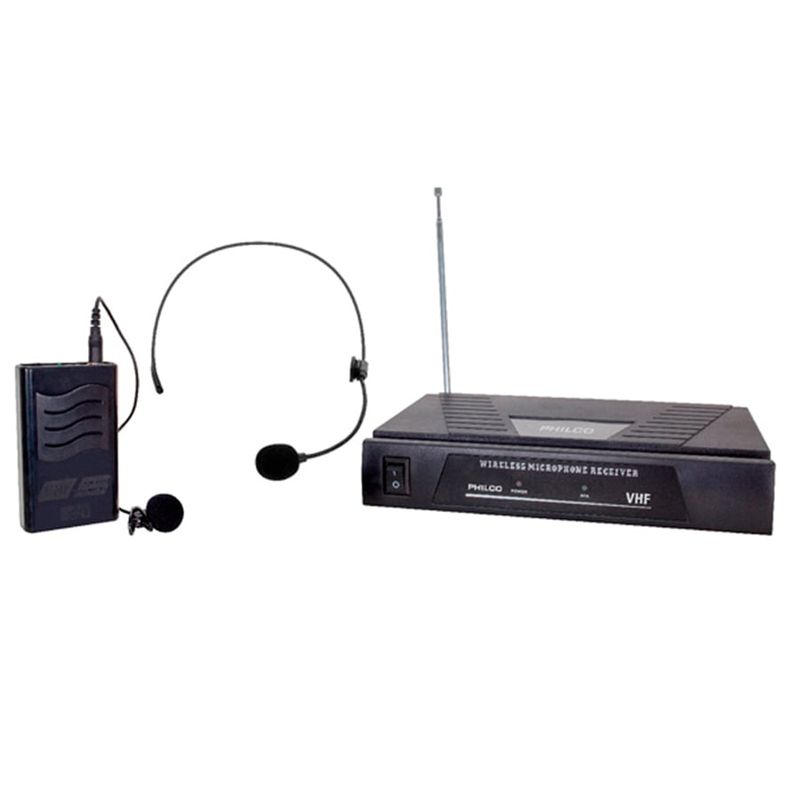 PHILCO - Micrófono Philco Inalámbrico VHF 2 En 1 6,3 MM PHILCO
