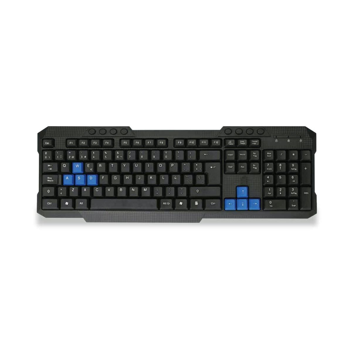 DBLUE - Teclado Multimedia Pc Usb Teclas Azules Destacadas - SC