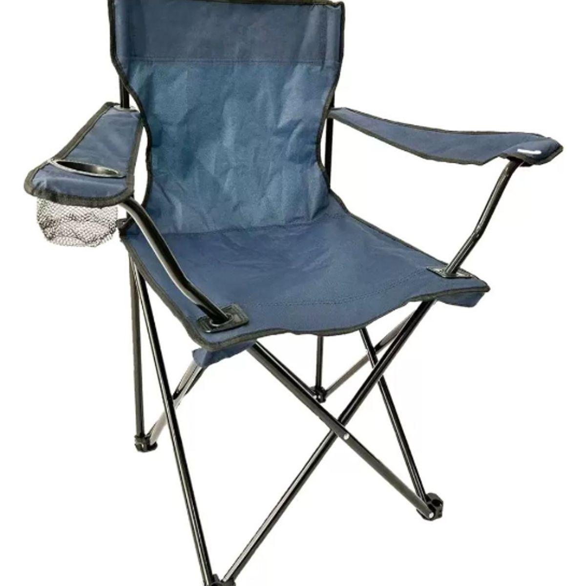 GENERICO - Silla Plegable Camping Playa Picnic Porta Vasos AZUL MARINO