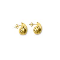 Aros Gloria Gota Inflada Enchapado Oro 18K