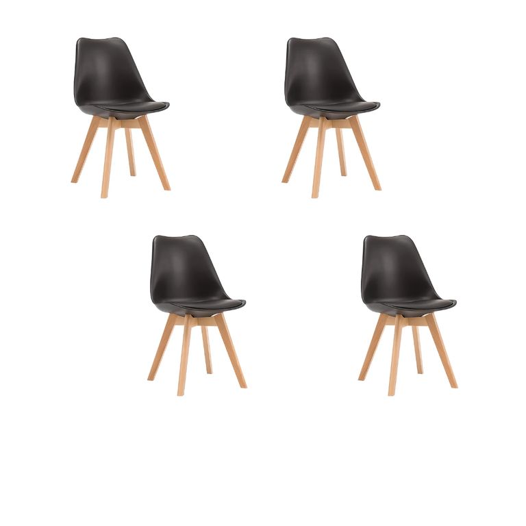 Pack 4 Sillas Tulip Negra