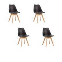 Pack 4 Sillas Tulip Negra