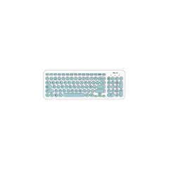 DBLUE - Teclado Usb Ultra Delgado Blanco Letras Celeste Español - SC