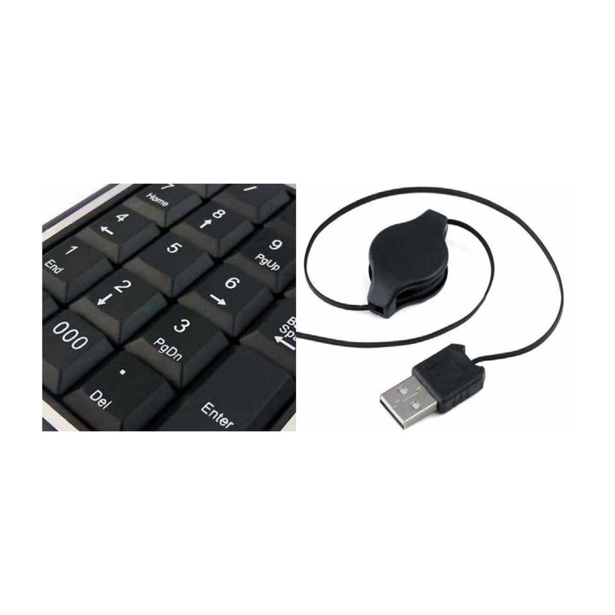 DBLUE - Teclado Numérico Conexión Usb Con Cable Retráctil - SC