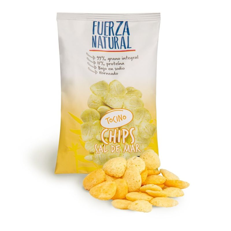 FUERZA NATURAL - Pack 6 Chips Sal de Mar Snack Fuerza Natural Sabor Tocino