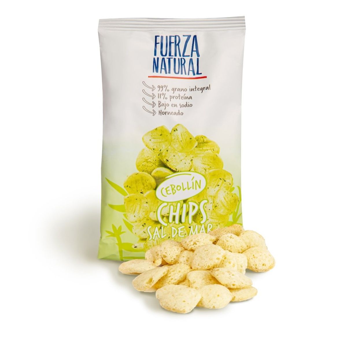 FUERZA NATURAL - Pack 6 Chips Sal de Mar Snack Fuerza Natural Sabor Cebollin
