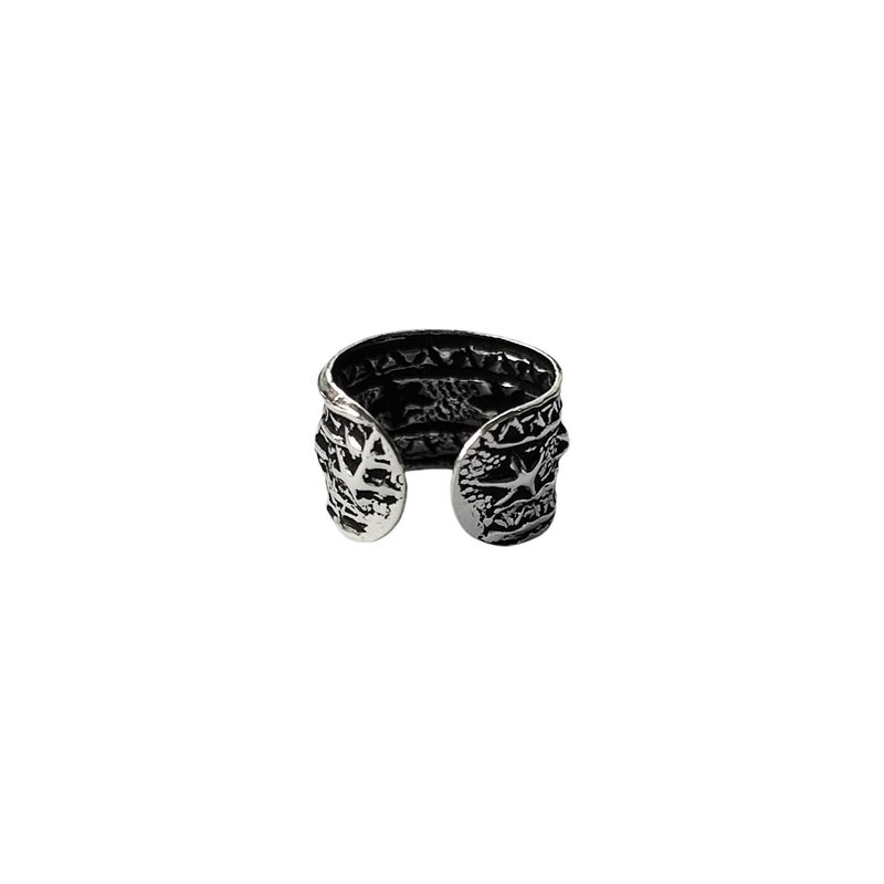 ANDREA COGGIOLA JOYAS - Aro Bidu Étnico Estrellitas Envejecido Plata Fina 925