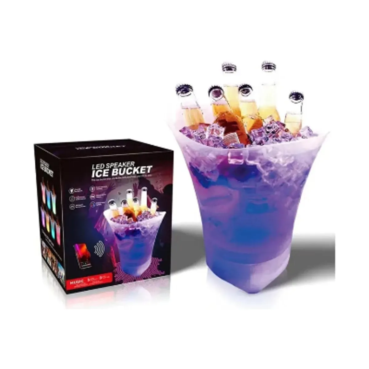 GENERICO - Hielera Parlante Cubetera Led Bluetooth Grande 5LTS  Musical