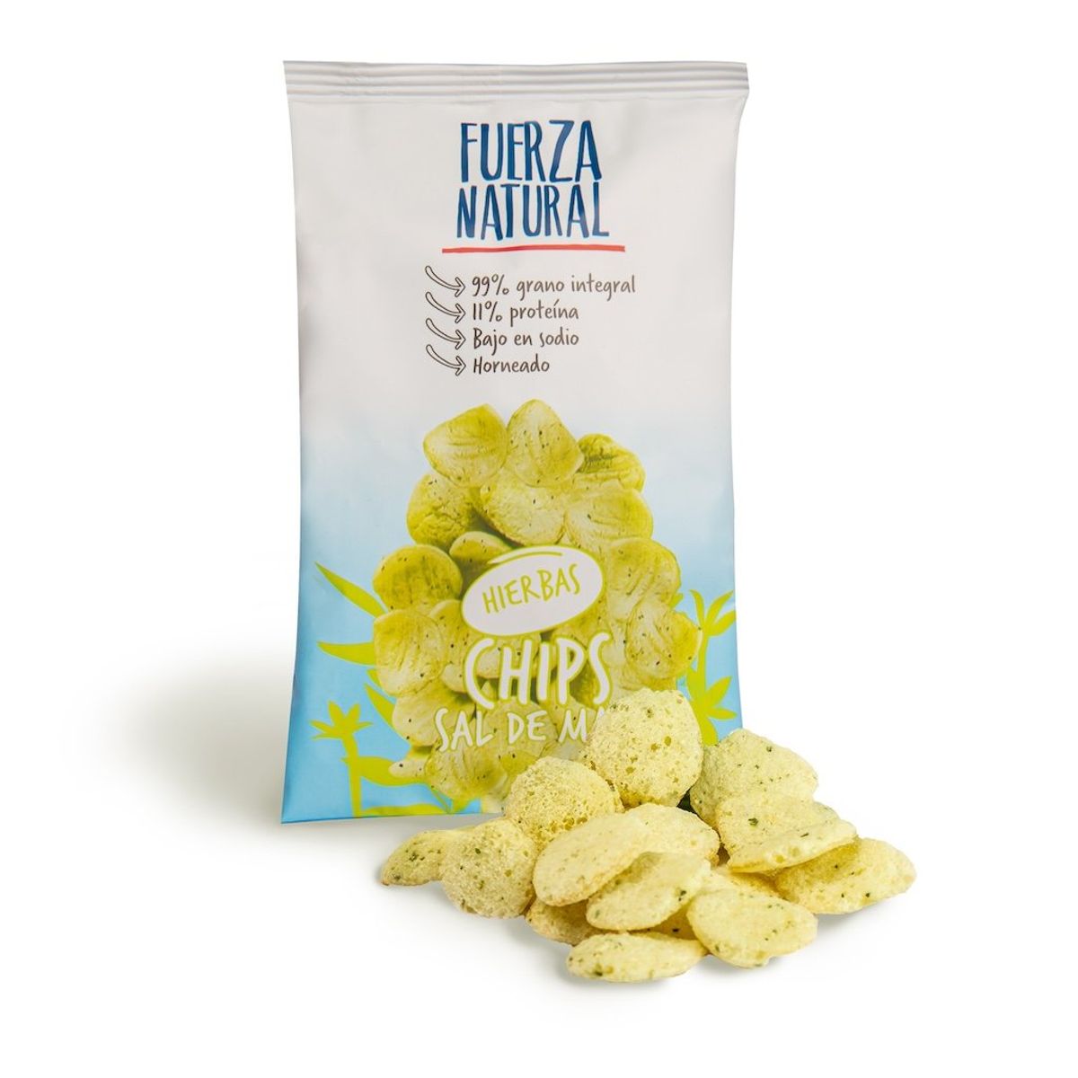 FUERZA NATURAL - Pack 6 Chips Sal de Mar Snack Fuerza Natural Sabor Hierbas