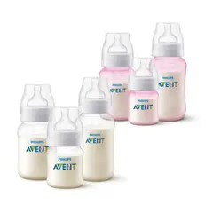 PHILIPS AVENT - Pack 6 mamaderas Anticolic 125, 260, 330 ml Avent Libre BPA