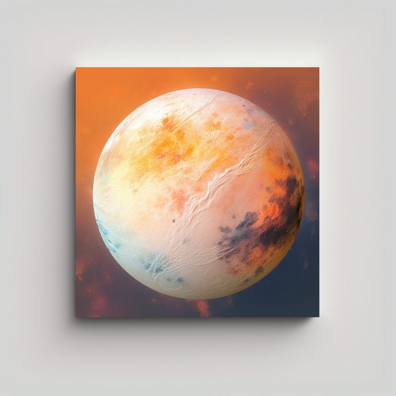 GENERICO - Pinturas De Decoración Abstracta: Planeta Blanco 50x50 Cm