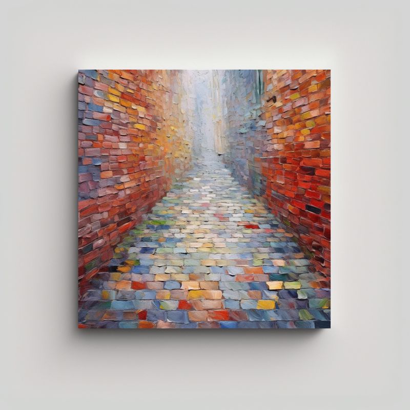 GENERICO - Cuadro Moderno Relieve Mosaico Cuadrado 80x80 Cm