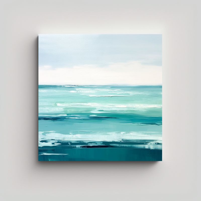 GENERICO - Cuadro De Pared Paisaje Marítimo Sereno Con 80x80 Cm