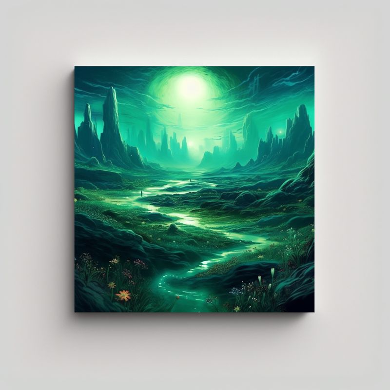 GENERICO - Paisaje Verde: Suspiro Unido A La Esencia En Una 90x90 Cm