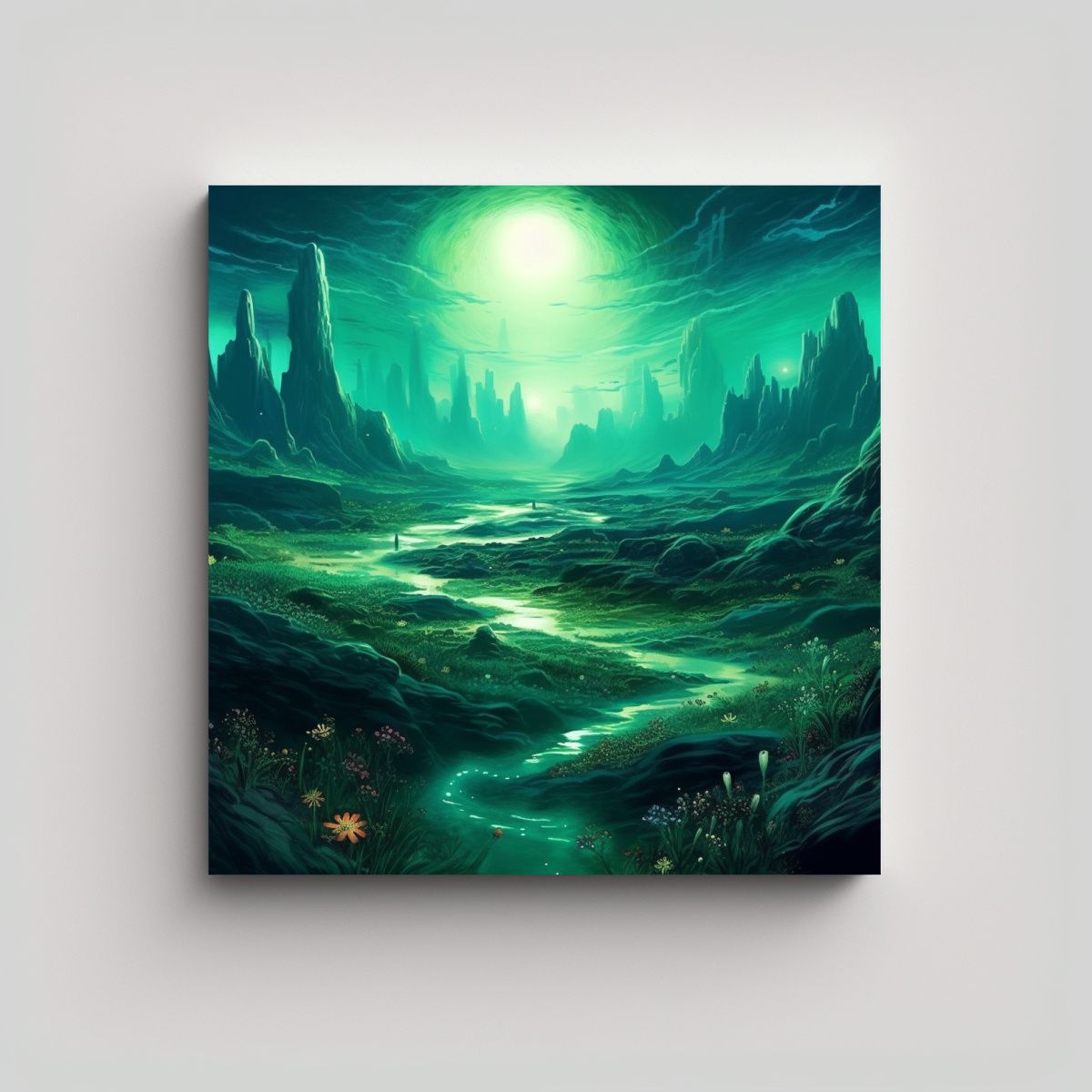 GENERICO - Paisaje Verde: Suspiro Unido A La Esencia En Una 70x70 Cm