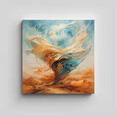 GENERICO - Cuadro Venta: Pintura Con Viento Abstracto, 70x70 Cm