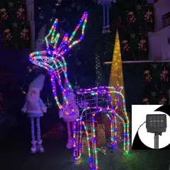 BAUL MAGICO - Reno Navideño Multicolor 3 Modos Luz Solar