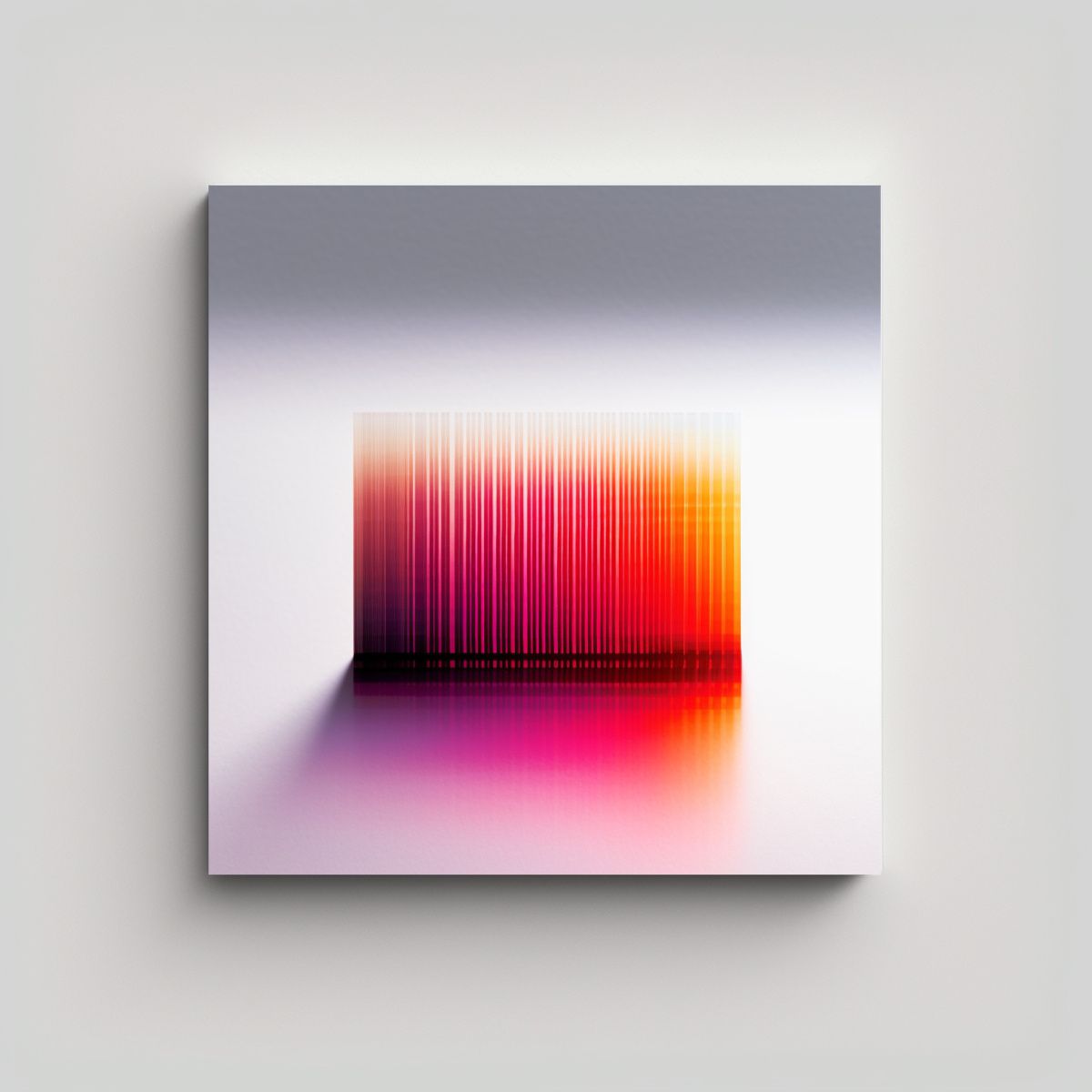 GENERICO - Cuadro Decorativo Abstracto En Tonos Granates Y 50x50 Cm