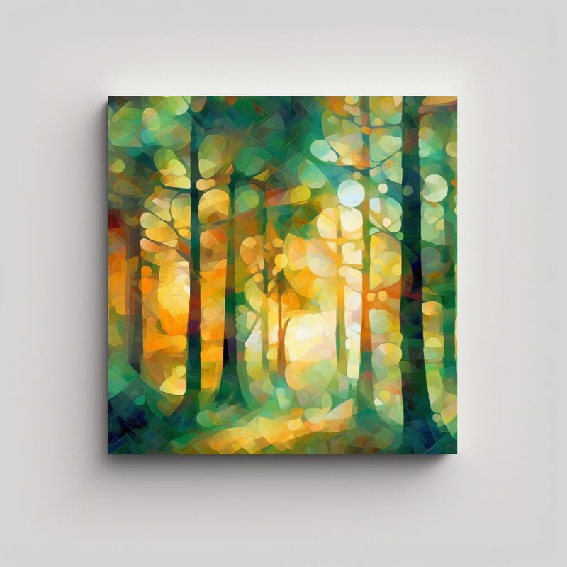 GENERICO - Pintura De árboles En Estilo De Abstracción 70x70 Cm