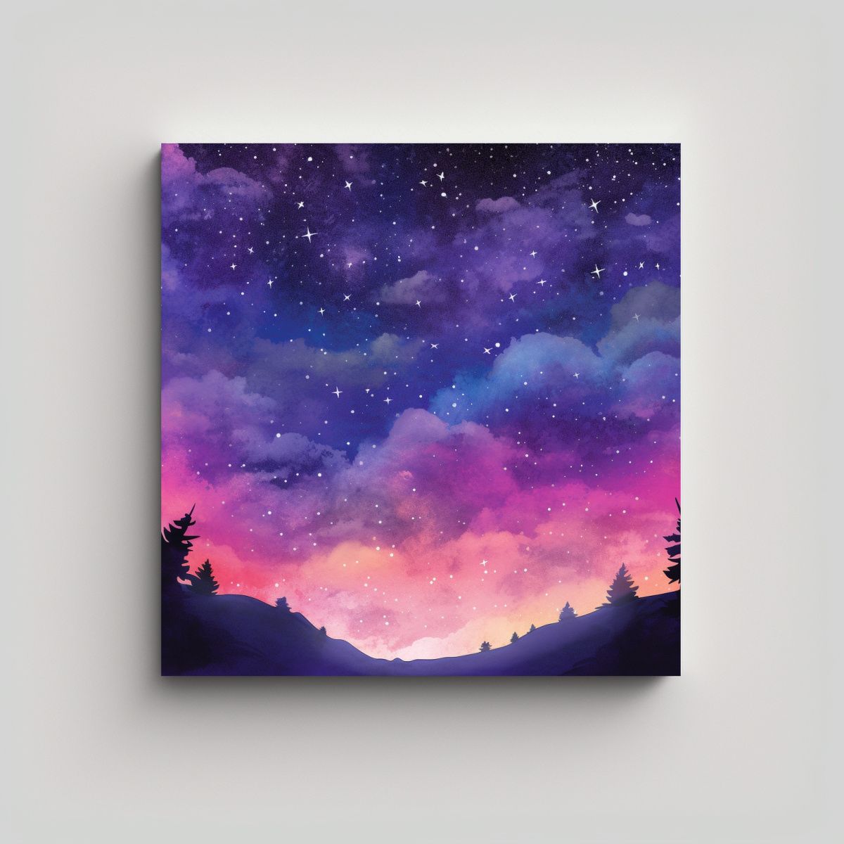 GENERICO - Pinturas Decorativas: Noche Estrellada Mágica En 60x60 Cm
